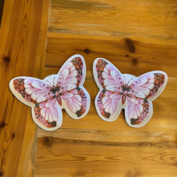 Two Nicole Miller butterfly melamine platters - Picture 1 of 9